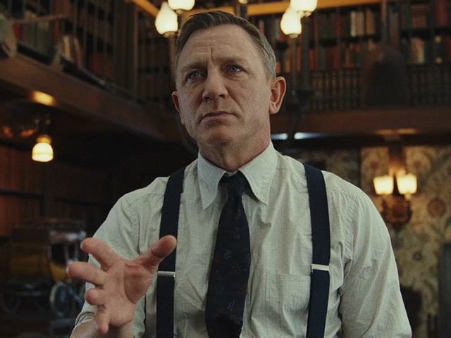 Knives Out is an American mystery movie. A rich old man dies, and his entire messy family immediately starts acting suspicious.